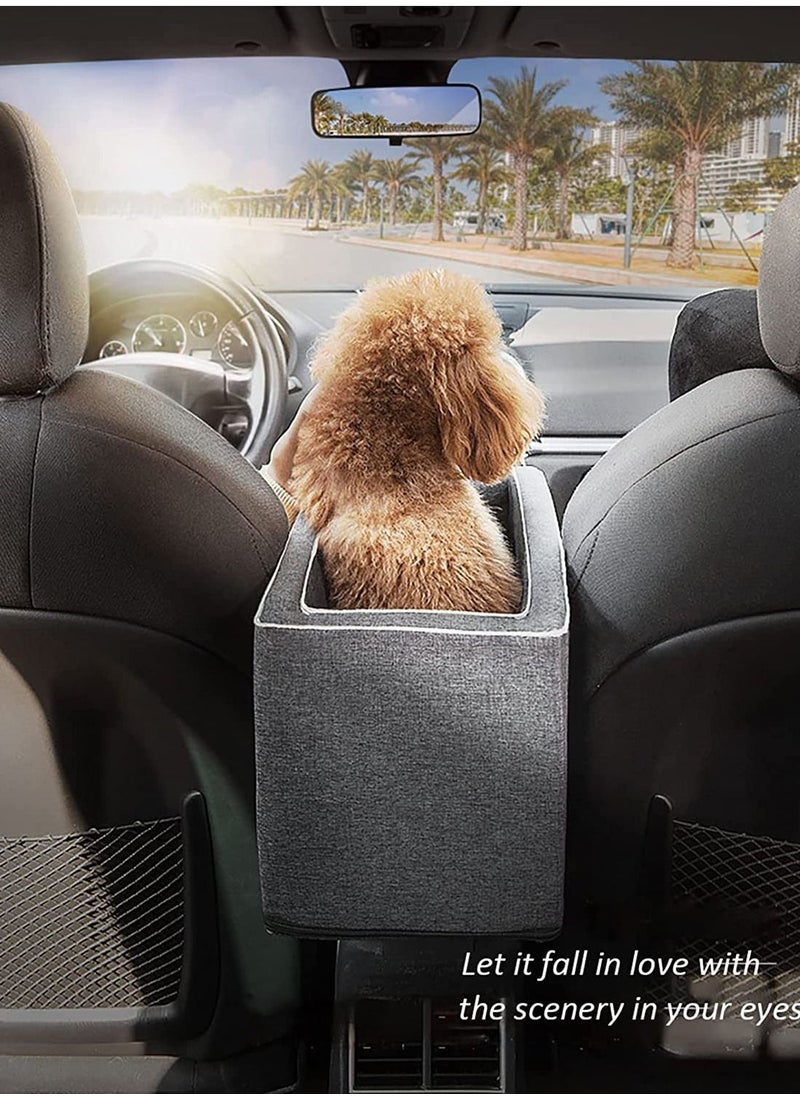 Center Console Dogs and Cats Car Seat with Fixed Velcro and Straps, Fits Car, Home, Travel .Detachable and Washable Booster Seat for Small Pets