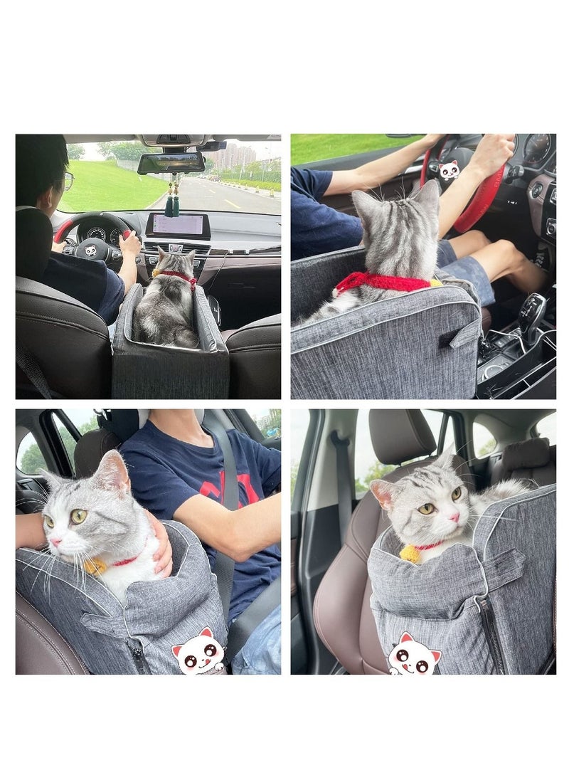 Center Console Dogs and Cats Car Seat with Fixed Velcro and Straps, Fits Car, Home, Travel .Detachable and Washable Booster Seat for Small Pets