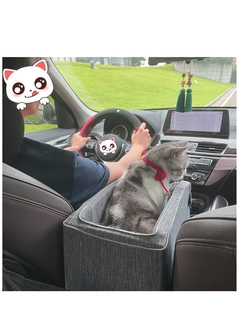 Center Console Dogs and Cats Car Seat with Fixed Velcro and Straps, Fits Car, Home, Travel .Detachable and Washable Booster Seat for Small Pets