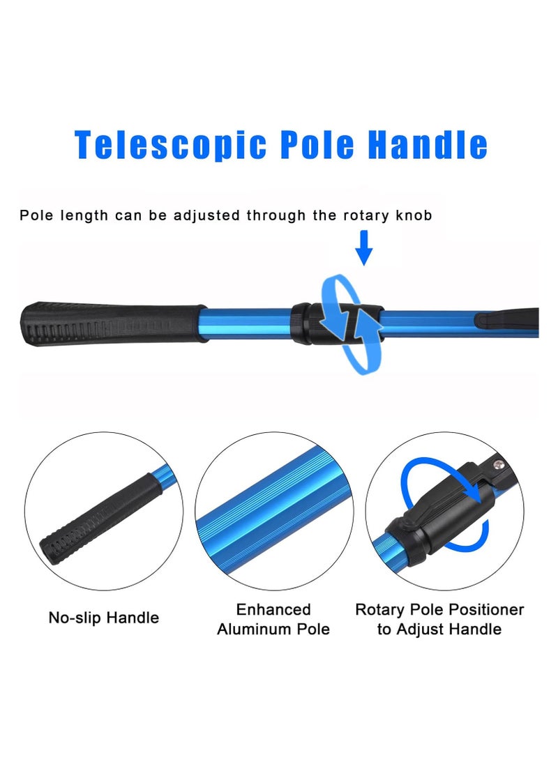 Folding Fishing Landing Net Telescopic Pole Handle Rubber Floating Fishing Net