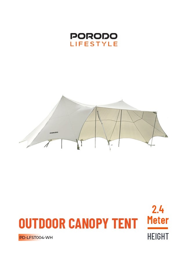 Camping Canopy Tent with UV Protection and PU500mm Waterproof Grade / 2.4m Height / Wind Resistant / Easy and Quick Assembly Tent - Off White