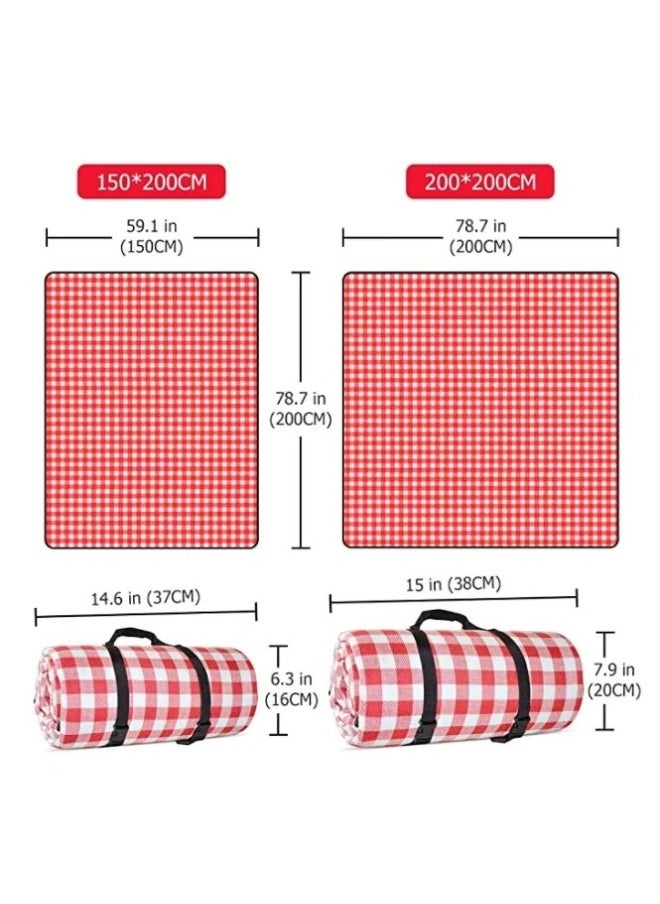 Beach Blanket Large Picnic Mat Sandproof Waterproof Outdoor Indoor Blanket Lightweight Easy Fold Portable Beach Mat for Camping Hiking 200 x 200 cm