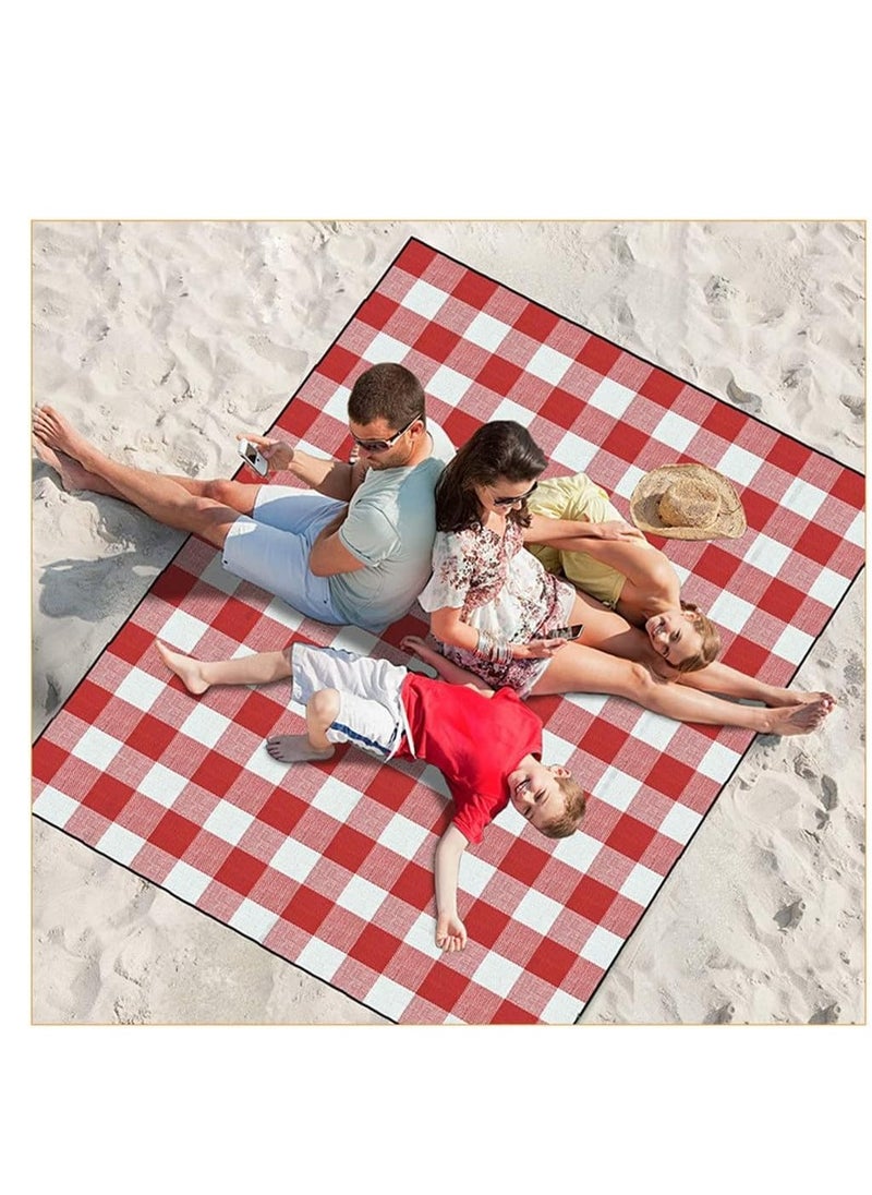 Beach Blanket Large Picnic Mat Sandproof Waterproof Outdoor Indoor Blanket Lightweight Easy Fold Portable Beach Mat for Camping Hiking 200 x 200 cm