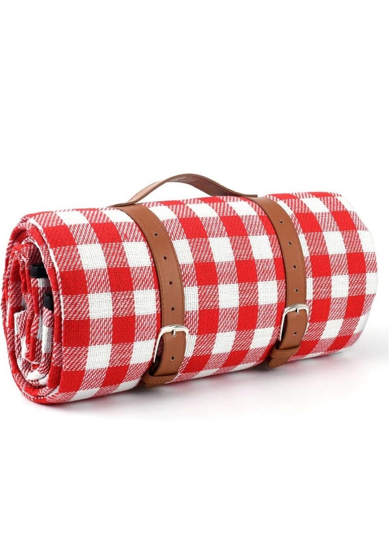 LIfenpure Beach Mat 200 x 210 cm Camping Picnic Blanket Red