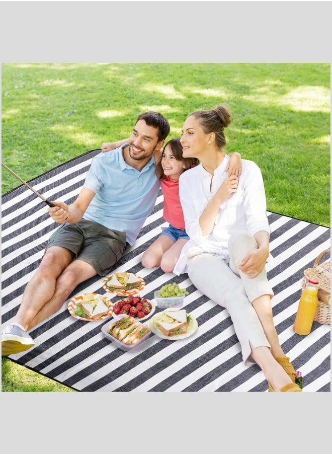 Beach Blanket Large Picnic Mat Sandproof Waterproof Outdoor Indoor Blanket Lightweight Easy Fold Portable Beach Mat for Camping Hiking 200 x 200 cm