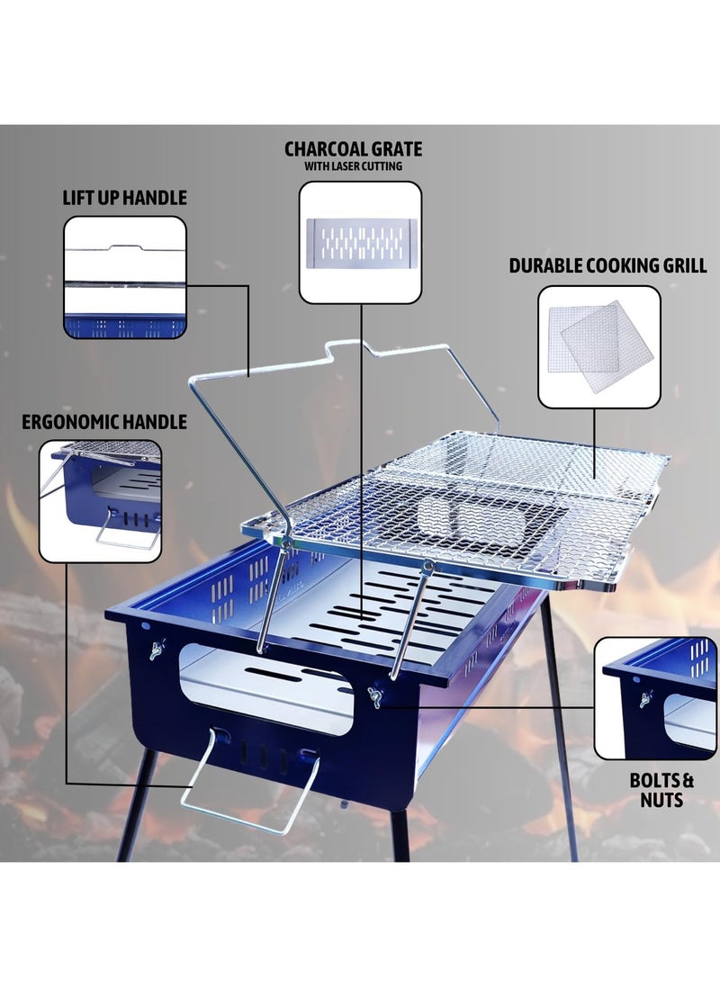 BBQ with Lifetable Grill Rust Resistant Portable BBQ Grill Easy to Dismantle Grill for Outdoor Camping