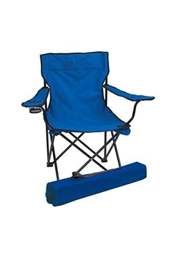 Portable Folding Camping Chair with Armrests - Blue
