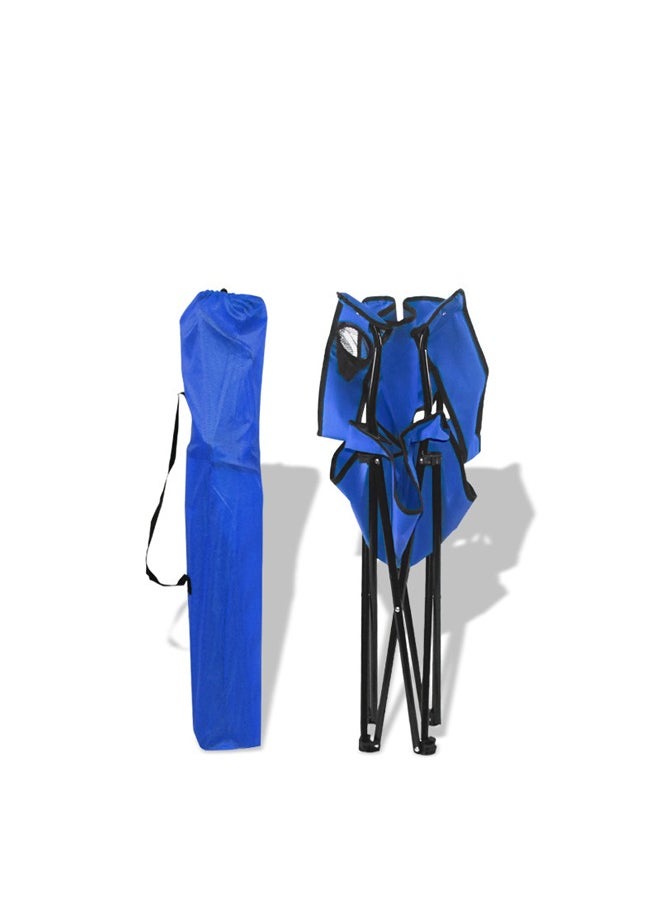 Portable Folding Camping Chair with Armrests - Blue