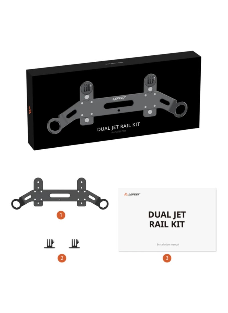 MADNESS SPORTS TRADING LEFEET Dual Jet Rail Kit for Lefeet Underwater Sea Scooters S1pro Black