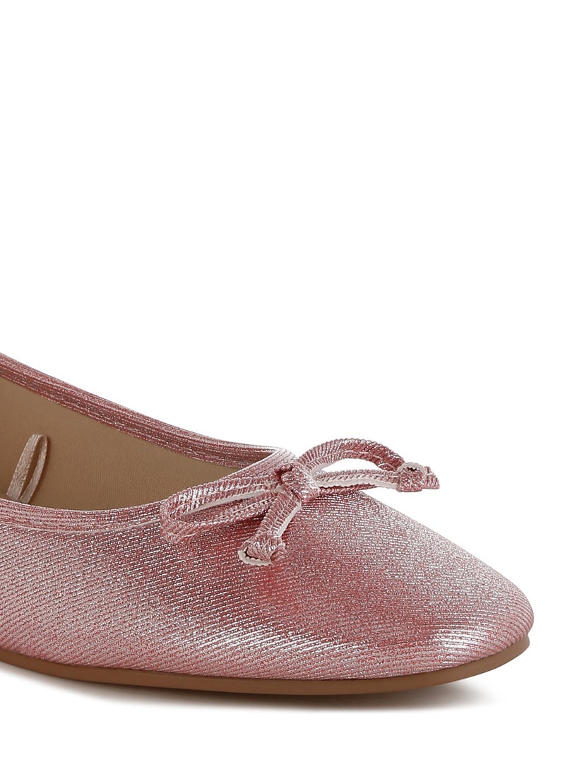 Metallic Ballet Flats in Red