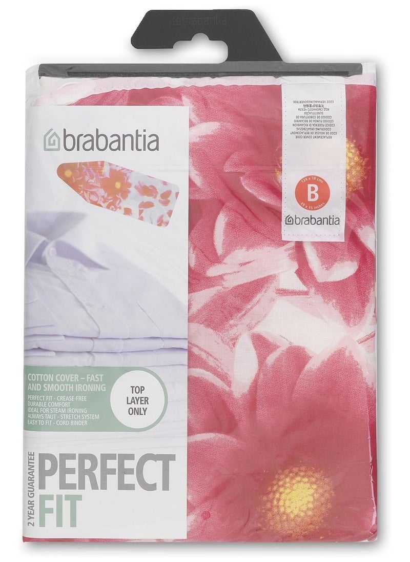 Brabantia Ironing Board Cover with 2 mm Foam - 124 x 38 cm, Standard, Bright Assorted Colours