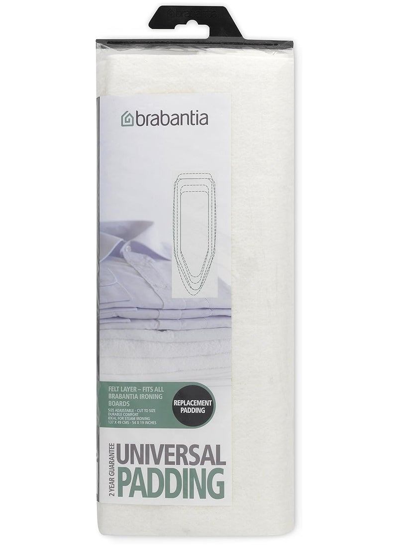 Brabantia 196423 Ironing Board Cover Replacement Felt Pad - White