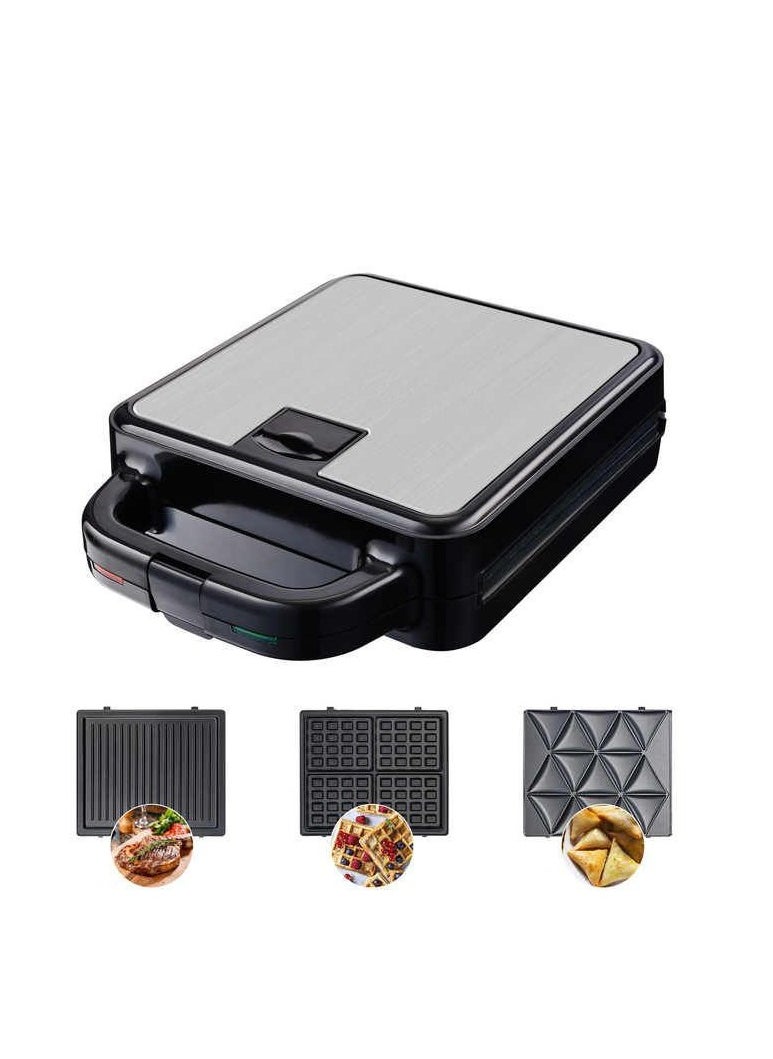 NEW 3 in 1 Sandwich Maker Waffle Maker Panini Press Grill Sandwich Toaster with Detachable Non-Stick Plates