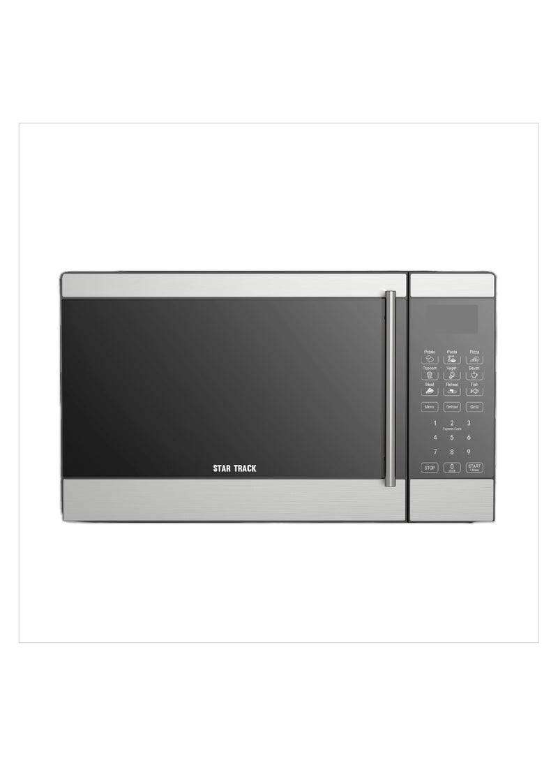 STAR TRACK 25L Digital Microwave Oven ST-MW1000-DIB25, 850W Microwave Output, 1000W Grill Power, 10 Power Levels, Mirror Glass Door