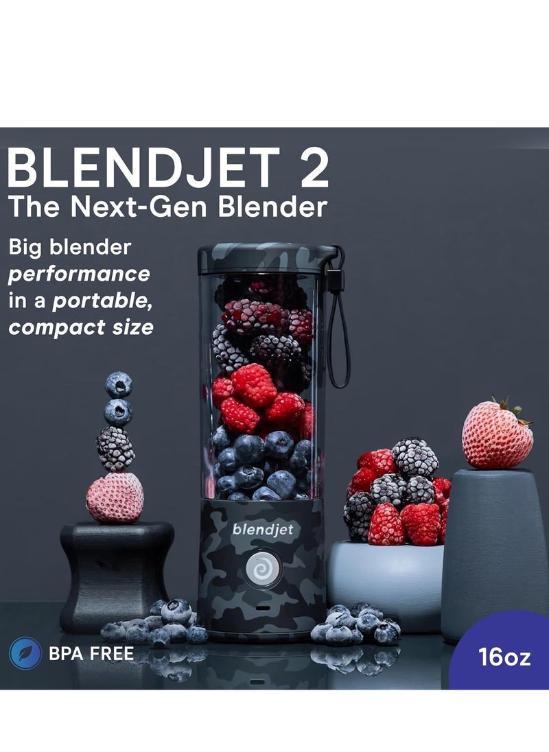 BlendJet Portable Blender for Smoothies & Shakes - 16oz BlendJet 2 Cordless Personal Small Blender, USB-C Rechargeable & Self Cleaning