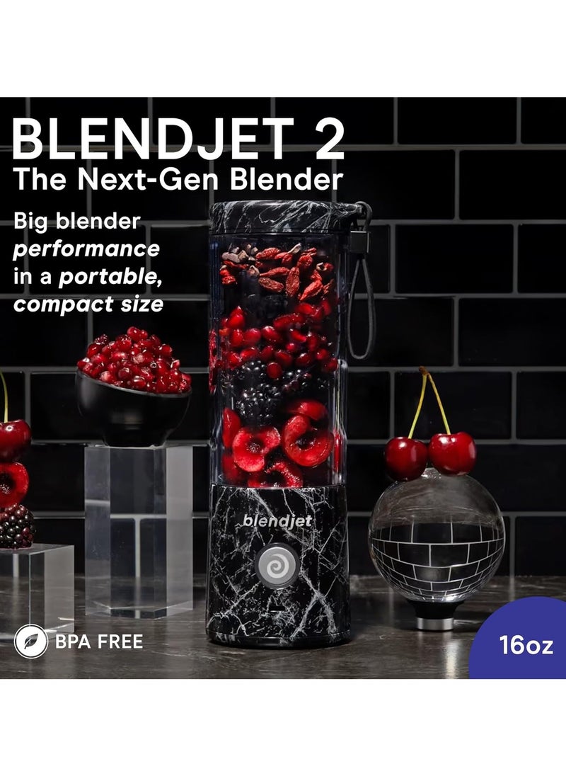 BlendJet Portable Blender for Smoothies & Shakes- black marble