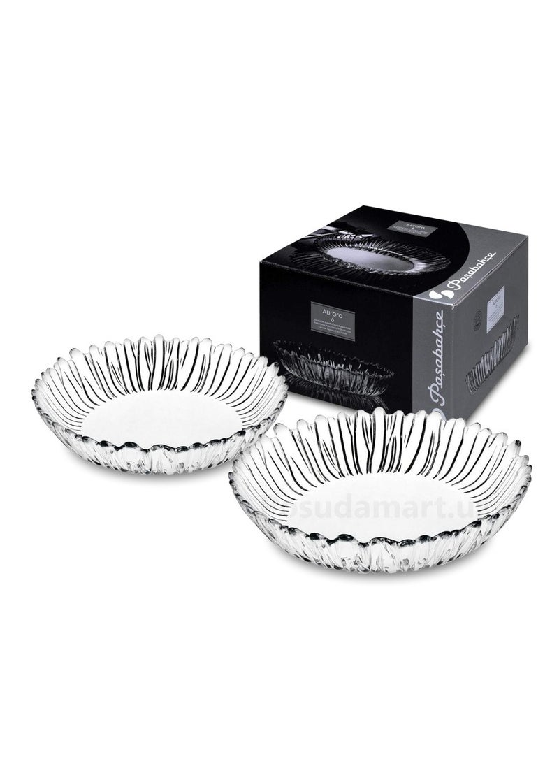 Transparent glass serving dish