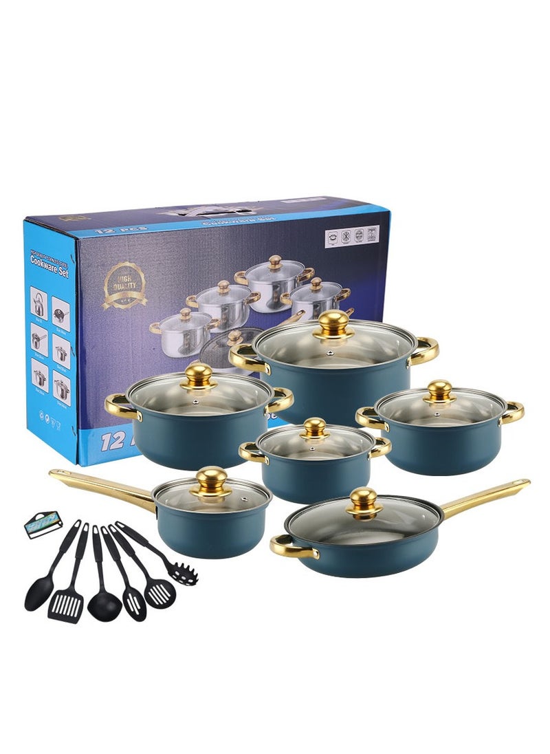 18 Piece Cookware Set - Stainless Steel Pots, Pans, Kitchen Utensils Set - High Quality - For Cooking - Frying Pan, Casserole With Lid, Saucepan With Lid, Kitchen Tools, Steamer - Silver