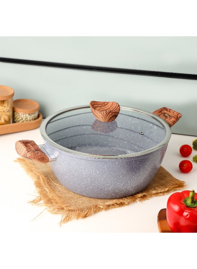 28 Cm Essential Casserole Non-Stick Aluminium Cookware With Granite Coating