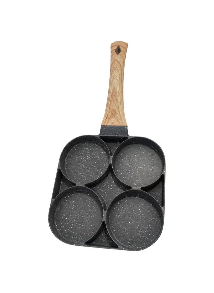 Durable Medical Stone Egg Frying Pan: 4-Cup Non-Stick Design for Even Cooking on Any Stove