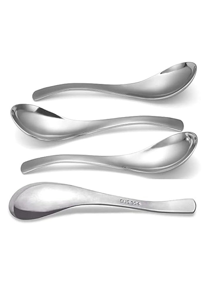 Thick Heavy-weight Soup Spoons, Stainless Steel Soup Spoons, Table Spoons, Set of 4