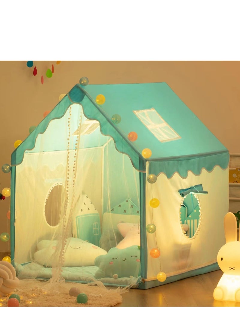 Kids Play Tent Children's Tent Indoor Princess Girl Boy Castle Game House Household Small House Outdoor Toy House with a String of Star Lights