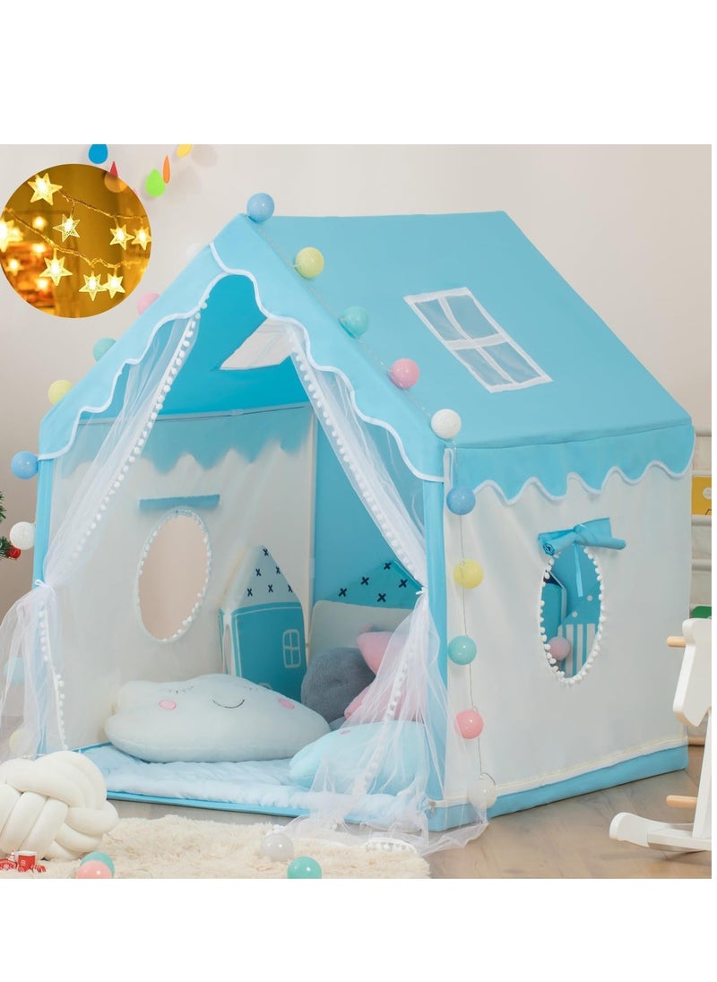 Kids Play Tent Children's Tent Indoor Princess Girl Boy Castle Game House Household Small House Outdoor Toy House with a String of Star Lights