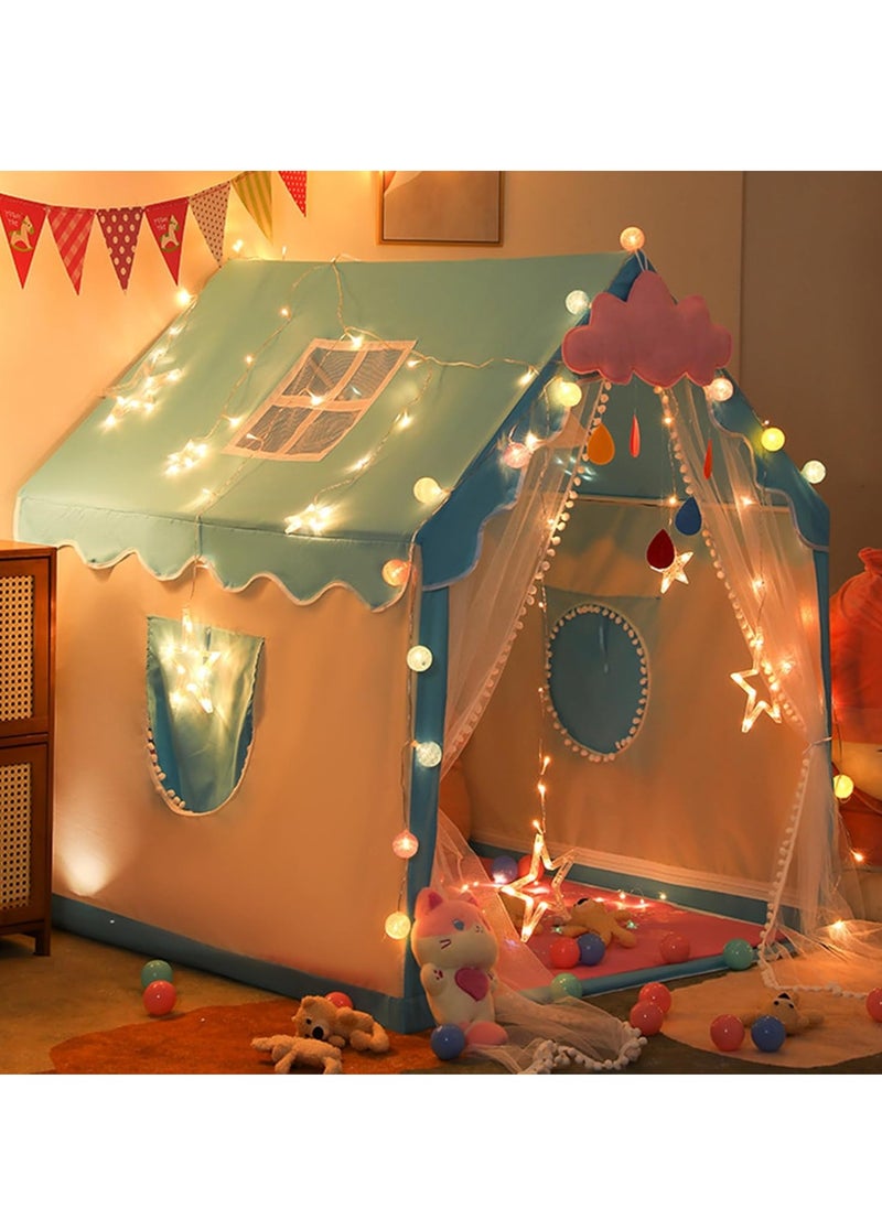 Kids Play Tent Children's Tent Indoor Princess Girl Boy Castle Game House Household Small House Outdoor Toy House with a String of Star Lights