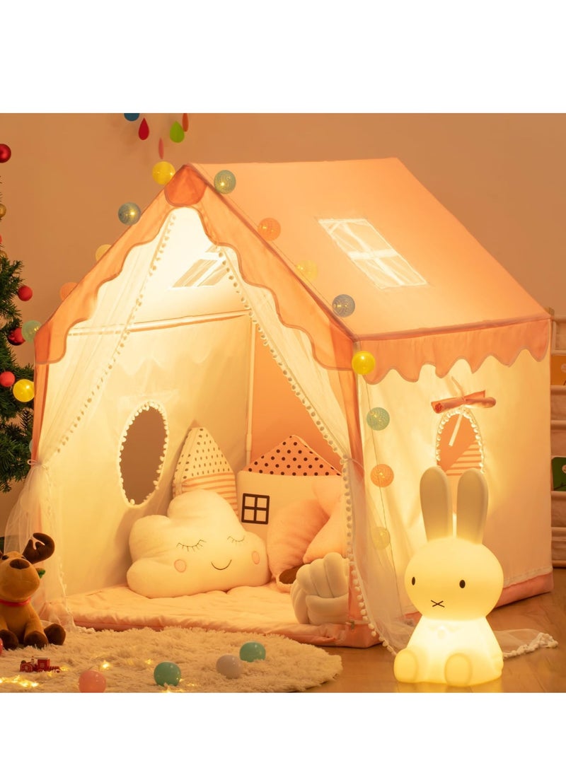 Kids Play Tent Children's Tent Indoor Princess Girl Boy Castle Game House Household Small House Outdoor Toy House with a String of Star Lights