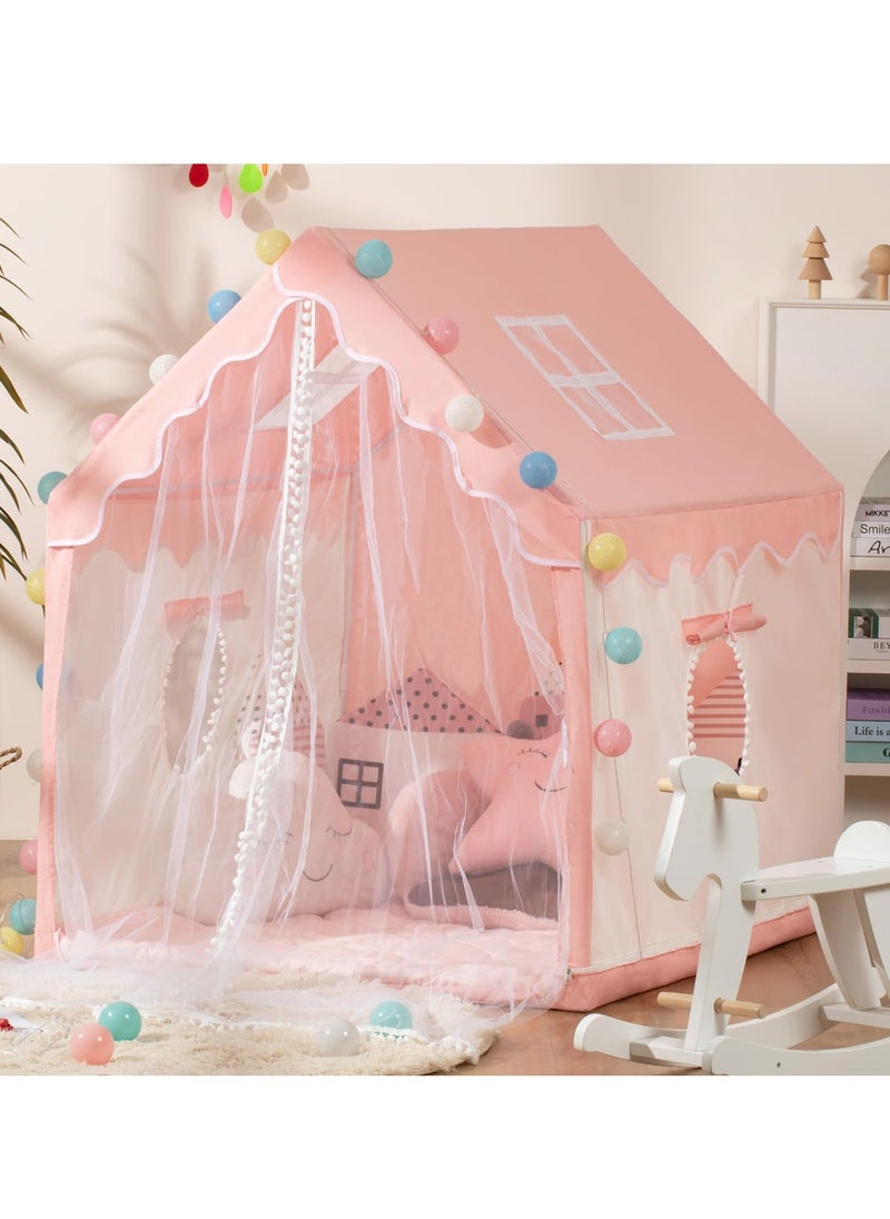 Kids Play Tent Children's Tent Indoor Princess Girl Boy Castle Game House Household Small House Outdoor Toy House with a String of Star Lights