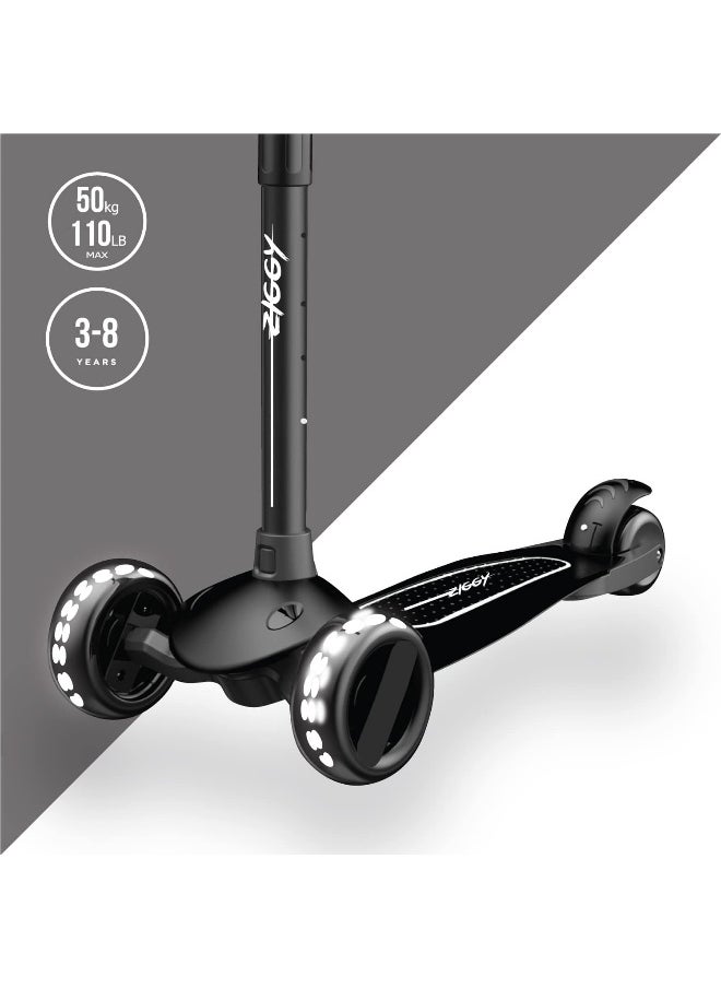 3-Wheel Tilt Scooter With Led (Black)