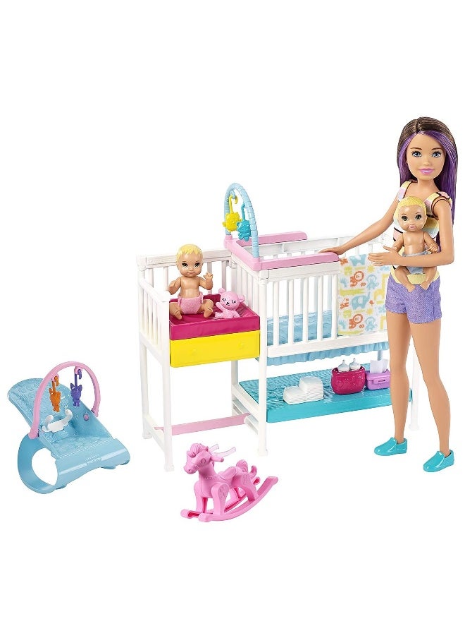 Barbie Skipper Babysitters Inc Nap ‘n' Nurture Nursery Dolls and Playset