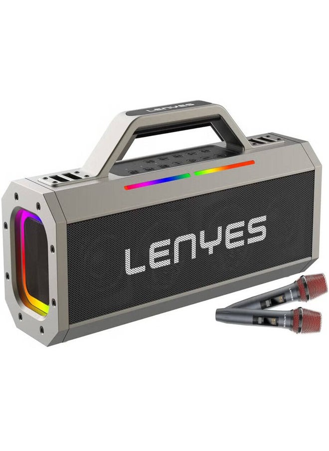 Lenyes S833 Outdoor KTV Party Speaker, 150W Horn Power, RGB Lighting, 5.0 Bluetooth, 6.6mm Audio Jack, Up To 10 Meters Distance, Up to 20 Hours Battery Life, 18000mAh Battery Capacity, Gray - S833