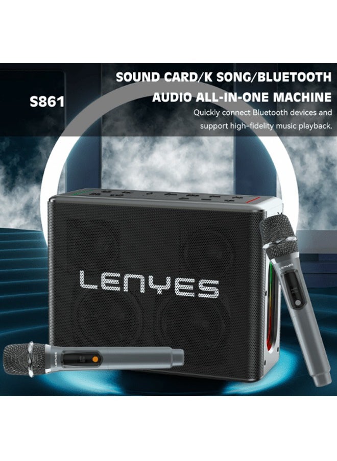 Lenyes S861 Portable Bluetooth Speaker with Deep Bass and Long Battery Life