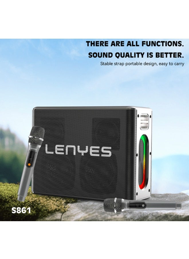 Lenyes S861 Portable Bluetooth Speaker with Deep Bass and Long Battery Life