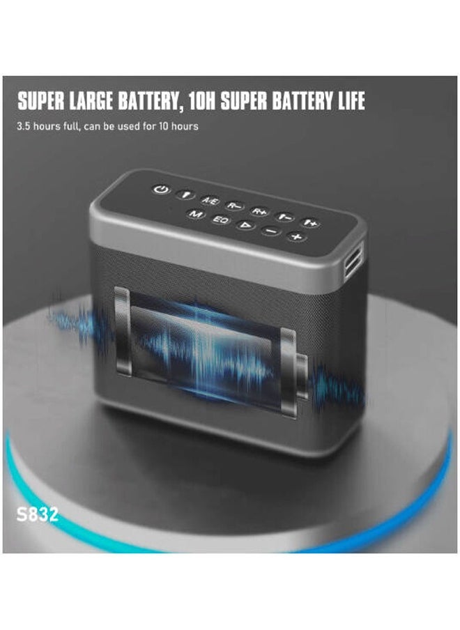 Lenyes S832 Outdoor KTV Wireless Speaker and Microphone Karaoke, 200W Output, 5.0 Bluetooth, Up to 18 Meters Distance, Up to 22 Hours Battery Life, 24000mAH Battery Capacity - Black