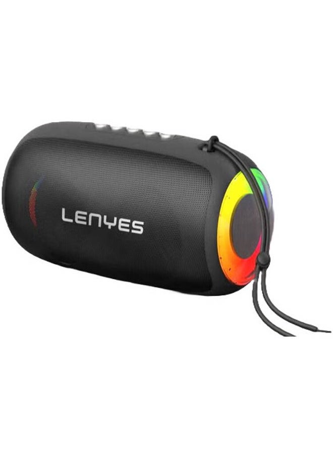 Lenyes S204 RGB Portable Wireless Bluetooth Speaker, Vibrant RGB Lighting, 5.3 Bluetooth Connectivity, 10m Wireless Distance, Type-C Charging Port - Black