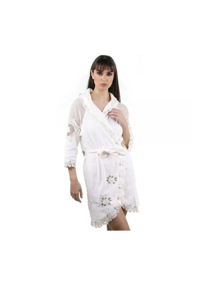 Floral Bridal Bathrobe Set – Standard Size Bathrobe, 50x90 cm Hand Towel, 30x50 cm Face Towel, and Fragrance Stones