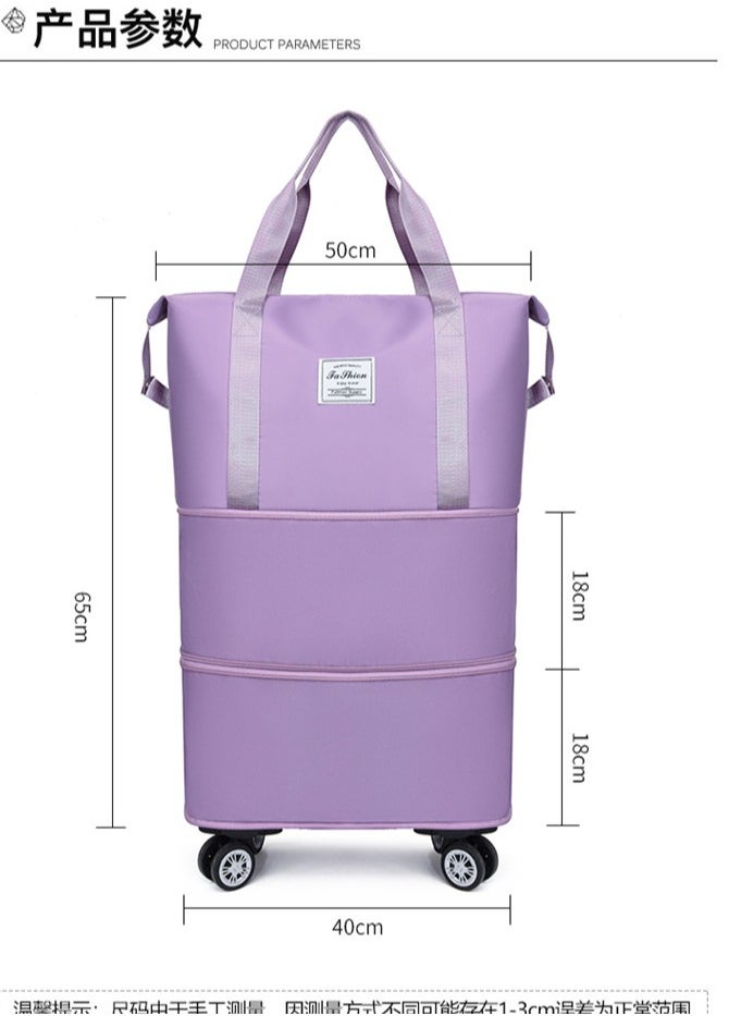 Detachable universal wheels, expandable luggage bag, super large capacity, three-layer expansion, dry wet separation, college student travel bag