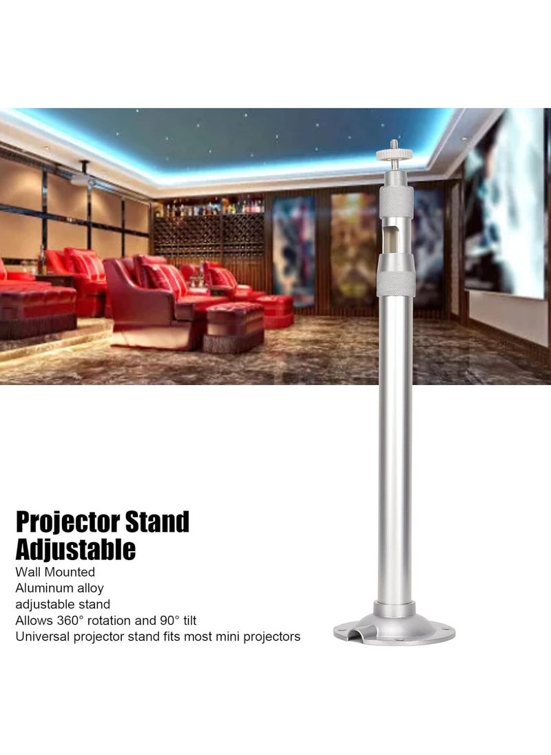 Projector Stand, 360° Stand 5kg Load Wall Mounted Projector Ceiling Mount 90° Tilt with 1/4in Thread for Most Mini Projectors