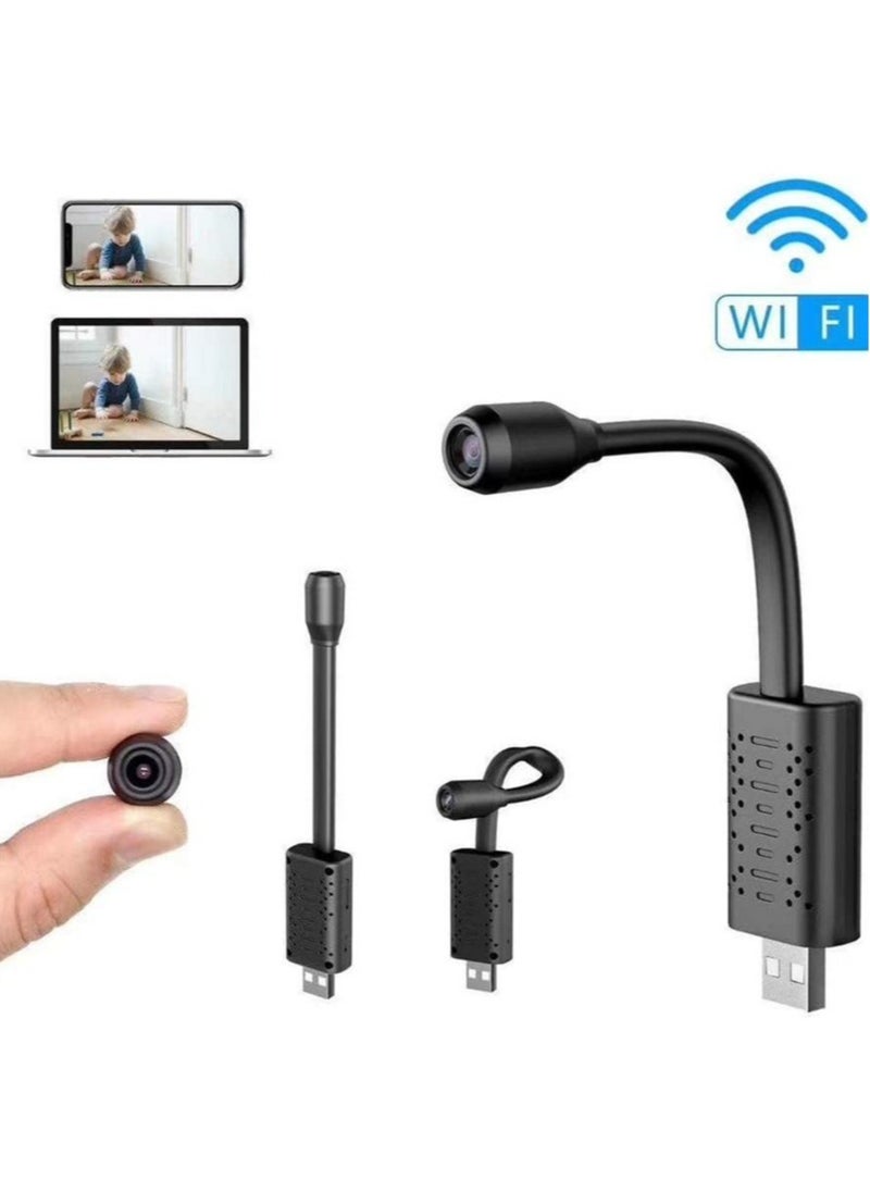 Portable Wifi Security Camera Smart Mini Wireless USB IP Camera Flexible 360 Degree Loop Video Motion Detection Camera (Black) Electronics