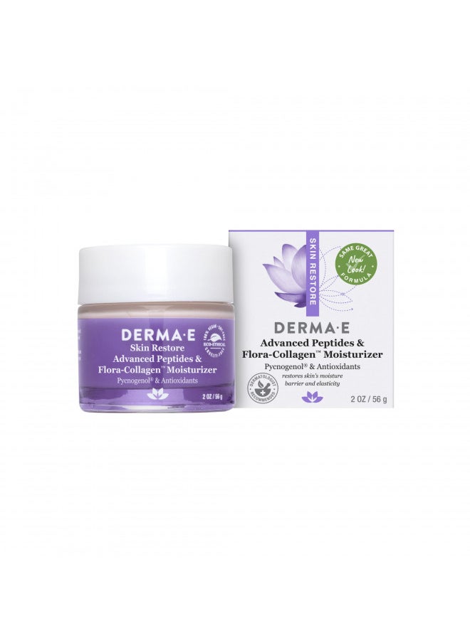 DERMA E Advanced Peptides and Collagen Moisturizer Double Action Collagen Face Cream with Peptide Complex Intense Moisture Day and Night Cream for Women Natural Collagen Cream, 2oz