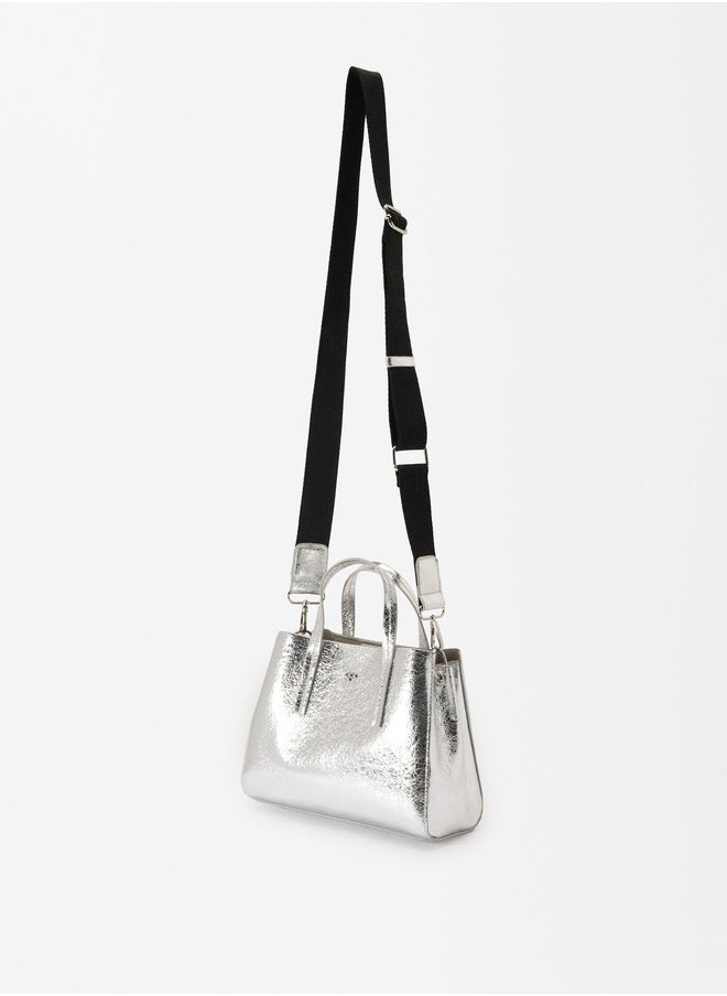 METALLIC TOTE BAG WITH STRAP