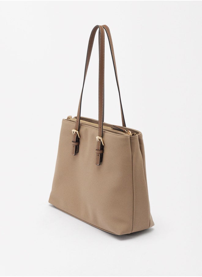 NYLON-EFFECT TOTE BAG