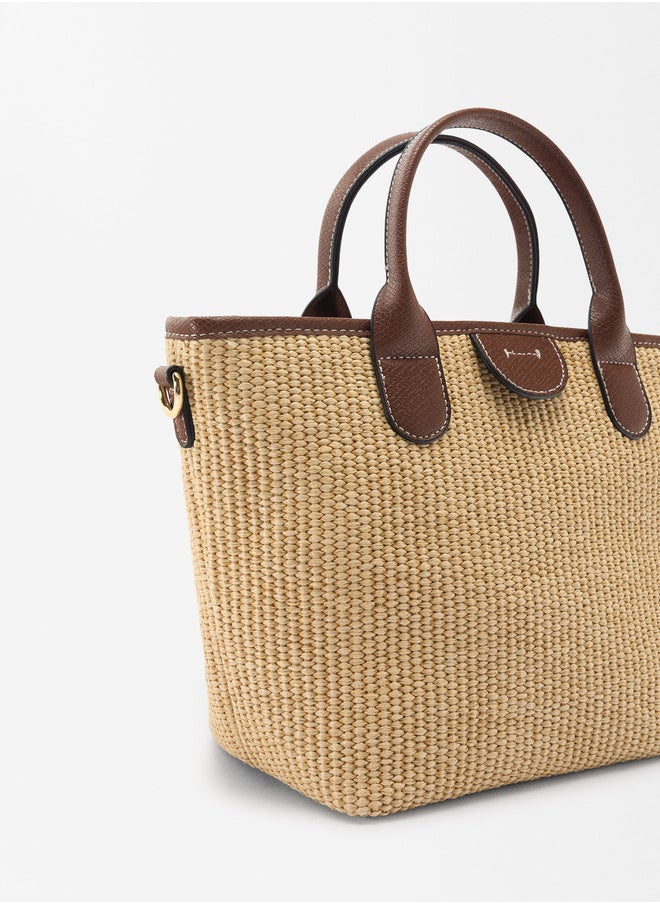 STRAW EFFECT TOTE BAG