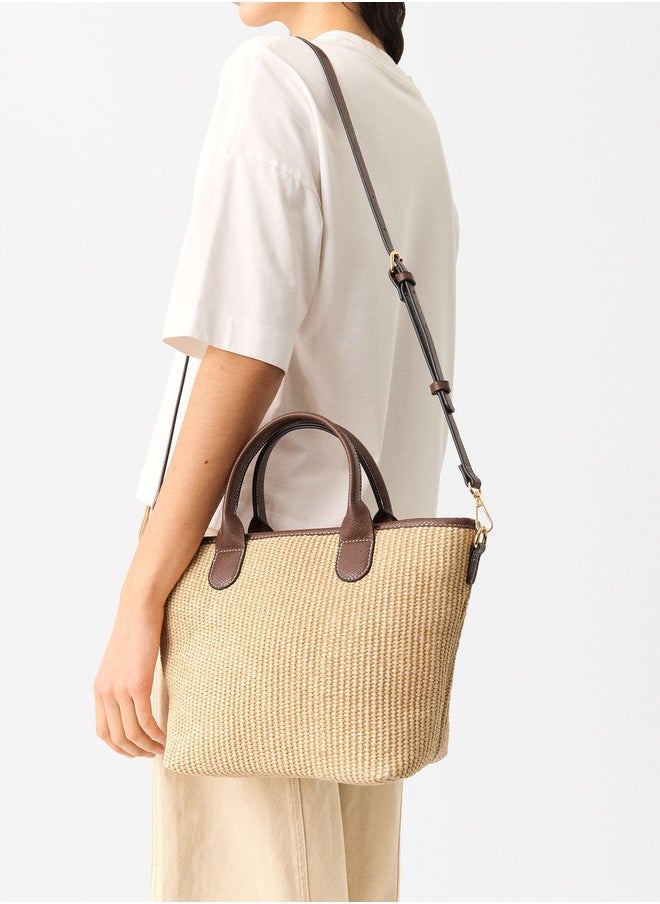 STRAW EFFECT TOTE BAG