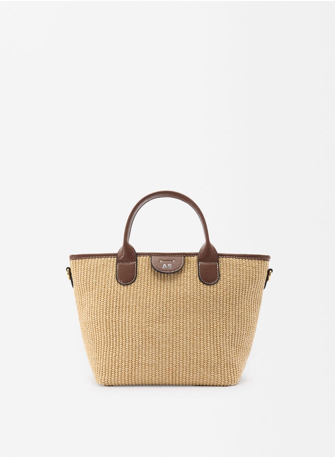 STRAW EFFECT TOTE BAG