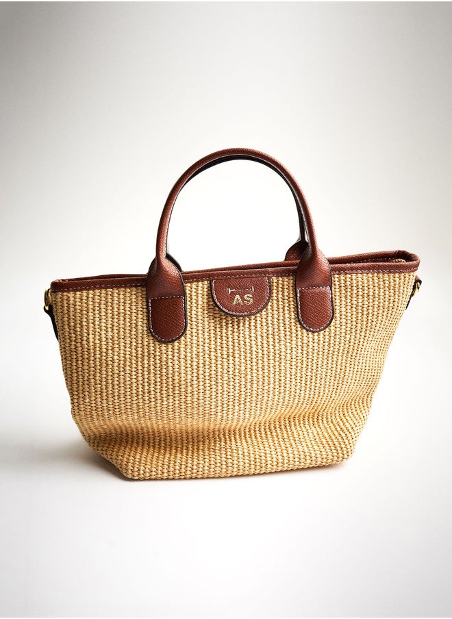 STRAW EFFECT TOTE BAG