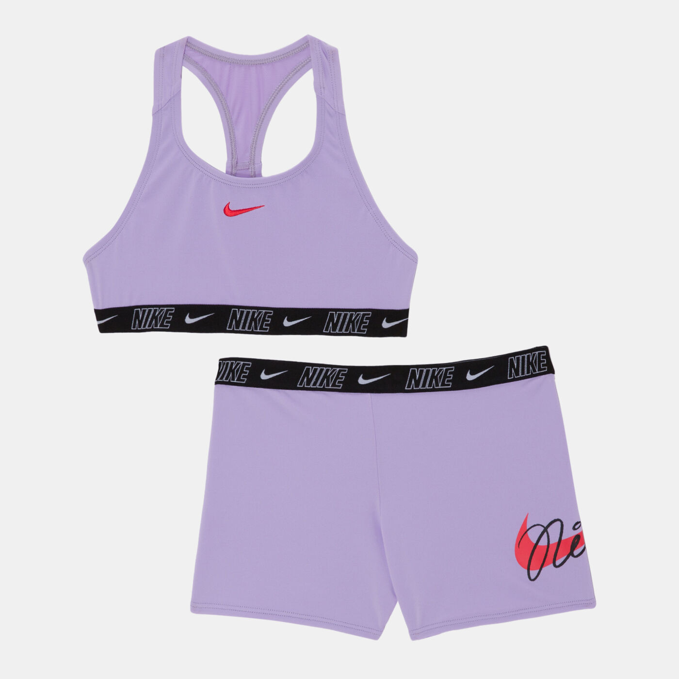 Kids' Swim Logo Tape Racerback Bikini and Short Set