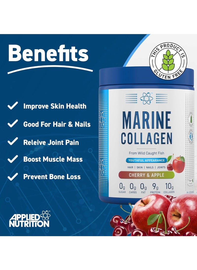 Marine Collagen Powder, Skin Hair Nails, 300g Cherry Apple